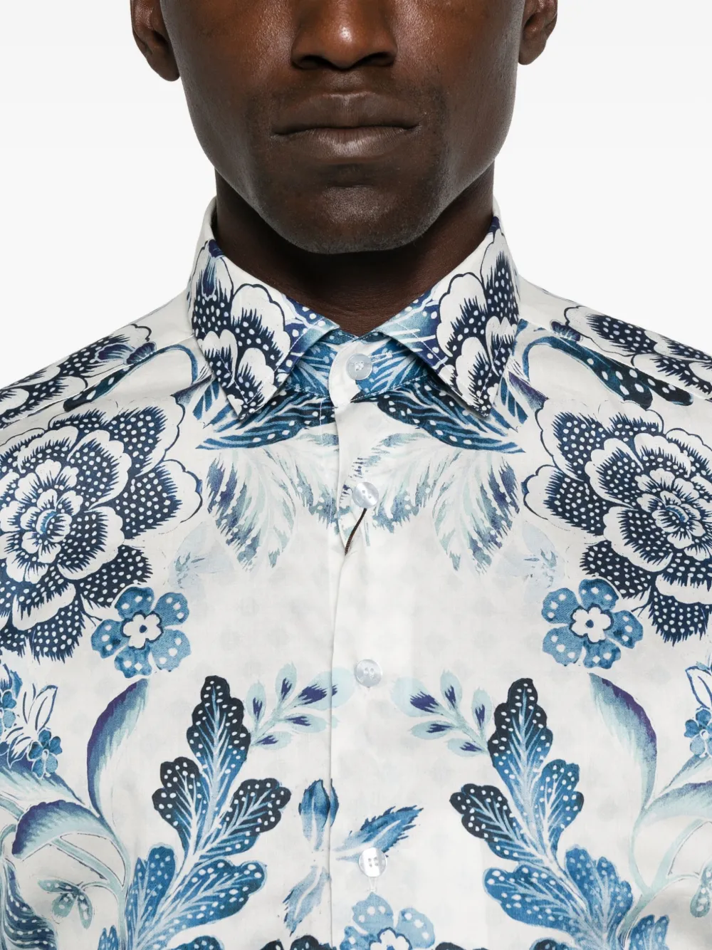 ETRO Overhemd met bloemenprint Blauw