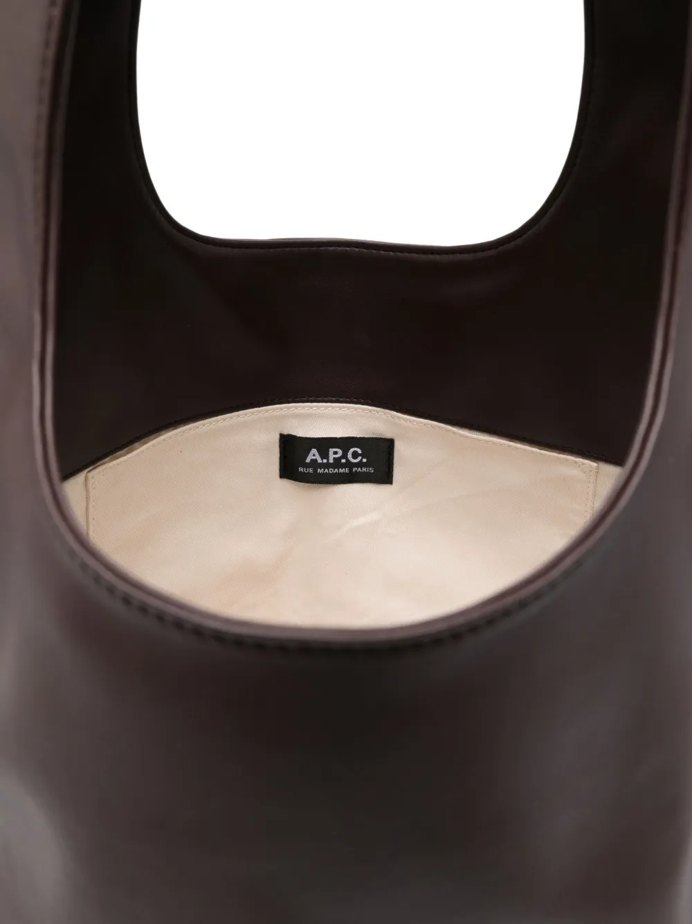 A.P.C. Grote Ninon shopper met logoplakkaat Bruin