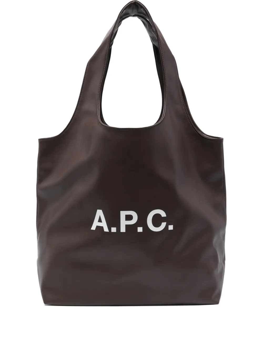 A.P.C. Grote Ninon shopper met logoplakkaat Bruin