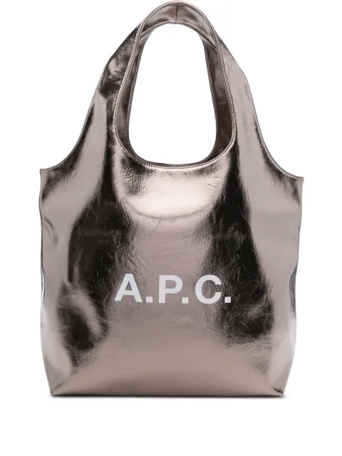 A.P.C. large Ninon metallic logo tote bag