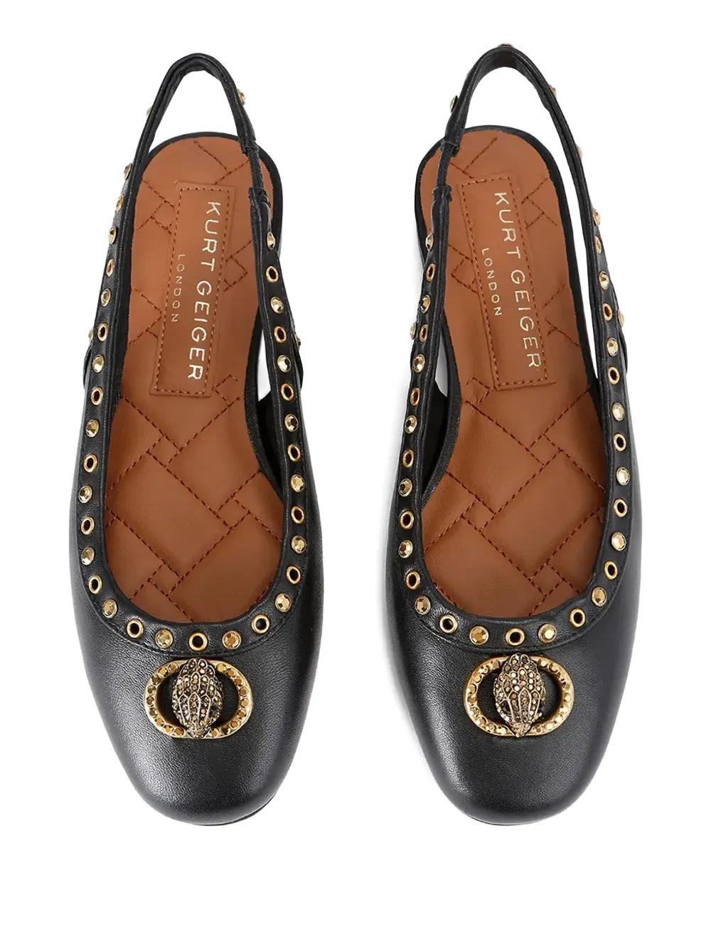 Kurt Geiger London Ballerina's met studs Zwart