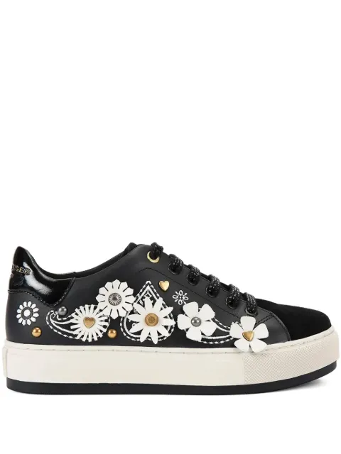 Kurt Geiger London floral-appliqué studded sneakers