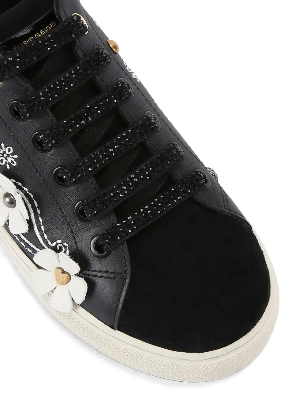 Kurt Geiger London Sneakers met bloemen-applicatie en studs Zwart