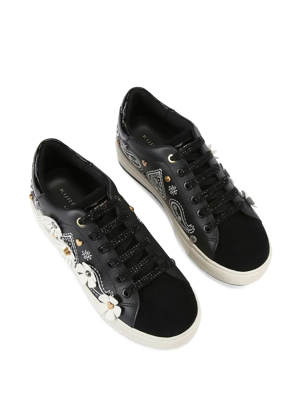 Kurt Geiger London Sneakers met bloemen-applicatie en studs Zwart