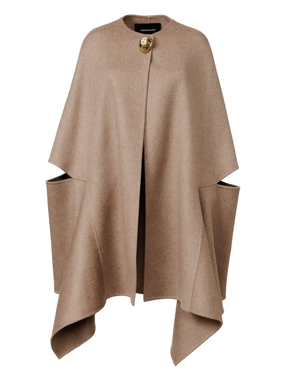 Fabiana Filippi button-fastening patch-pocket cape Bruin