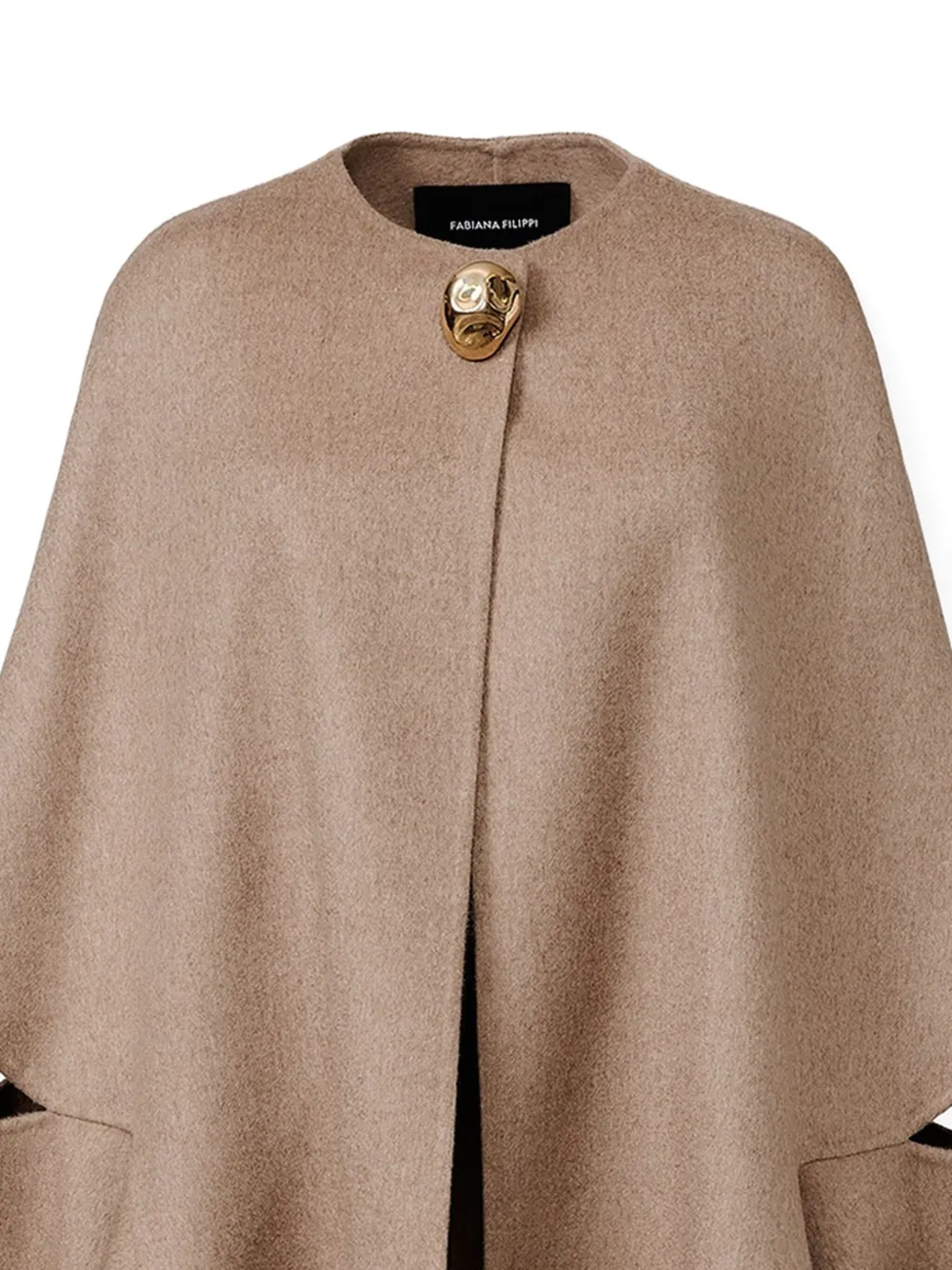 Fabiana Filippi button-fastening patch-pocket cape Bruin