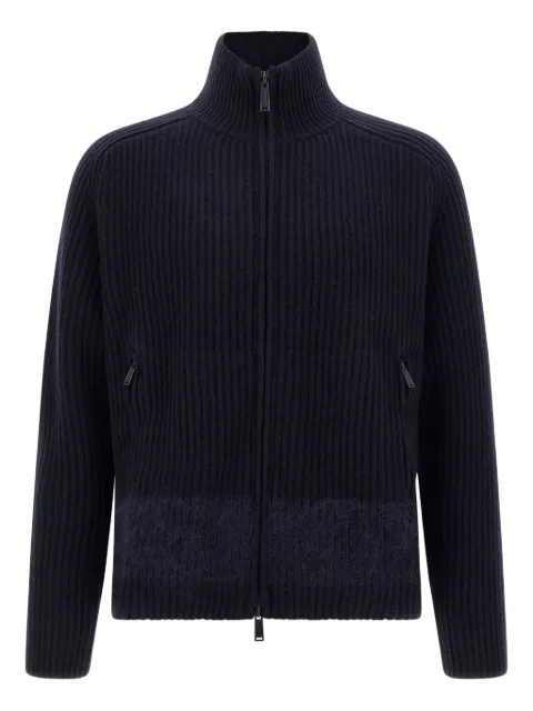 DSQUARED2 ribbed high-neck zip-front cardigan