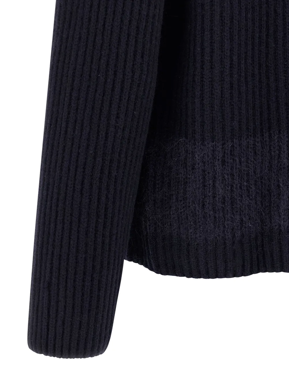DSQUARED2 Geribbeld vest met hoge hals en rits Blauw