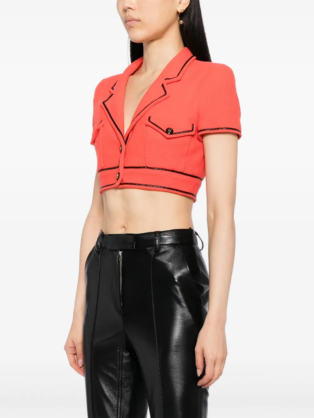 Pre-owned Chanel 1995 Single-breasted Jacket In Red