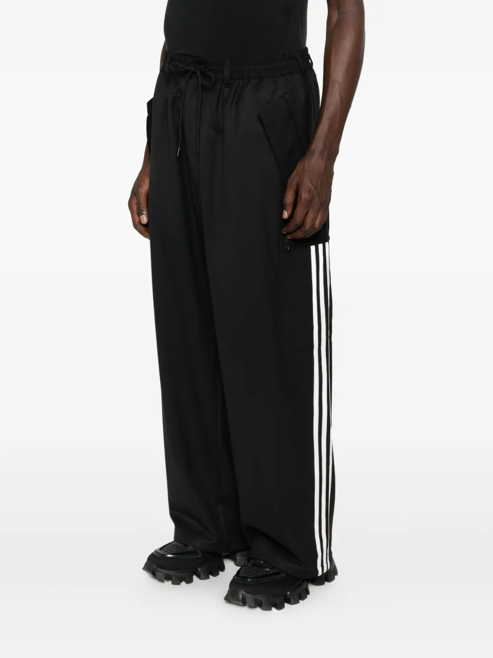 Y-3 side-stripe pocket track pants Zwart