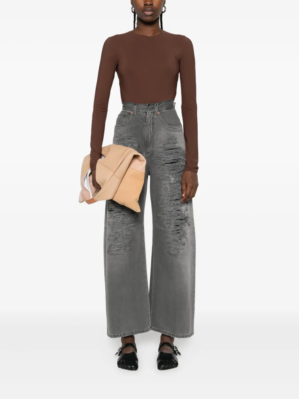 Maison Margiela Body met lange mouwen Bruin