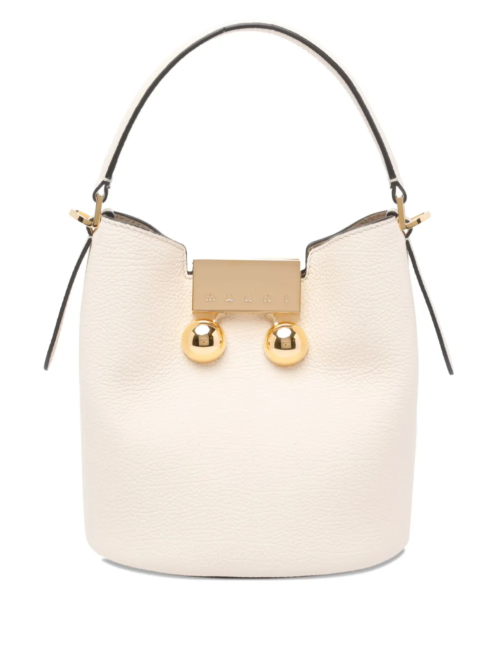 Marni Trunkaroo レザーバケットバッグ - ニュートラル Marni Trunkaroo レザーバケットバッグ - ニュートラル
