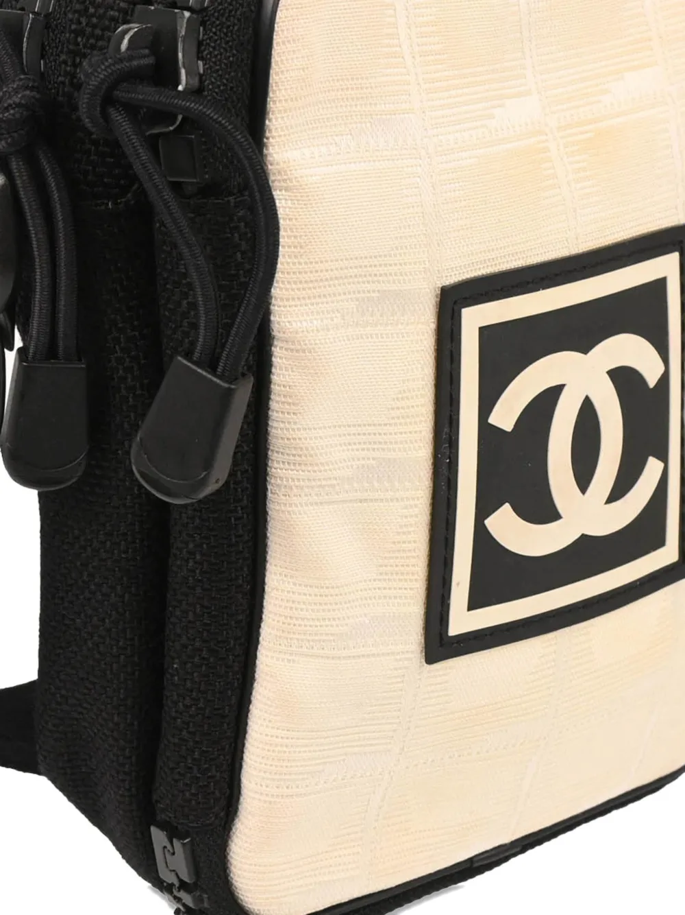 Pre-owned Chanel 2003 Logo-print Crossbody Bag In Neutral