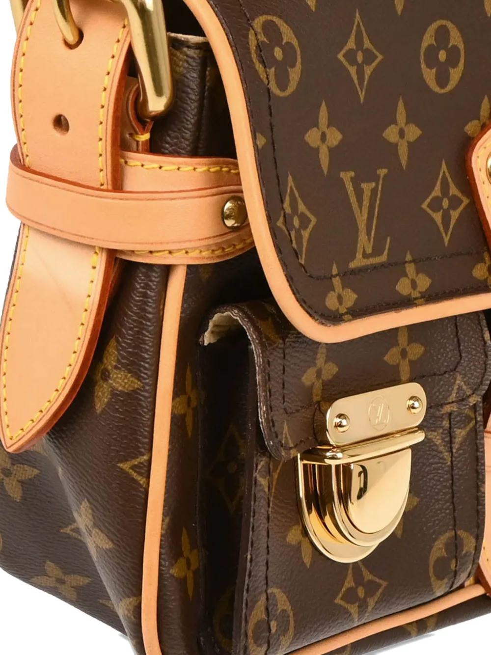Pre-owned Louis Vuitton 2005 Hudson Pm Shoulder Bag In Brown