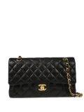 CHANEL Pre-Owned 2014 medium Double Flap quilted lambskin bag - Black