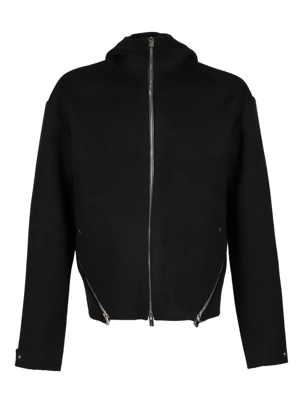 Heliot Emil Lasing Wool Zip-front Jacket In Black