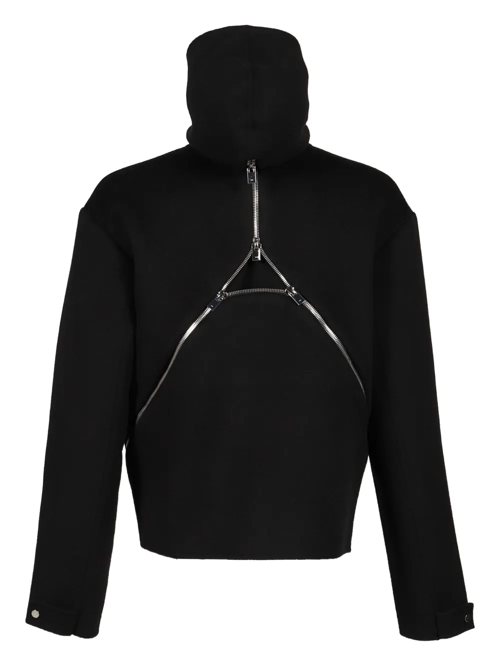 Heliot Emil Lasing Wool Zip-front Jacket In Black