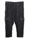 Yohji Yamamoto pleated cargo-pocket drop-crotch trousers - Black