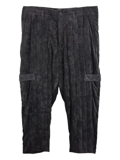 Yohji Yamamoto pleated cargo-pocket drop-crotch trousers