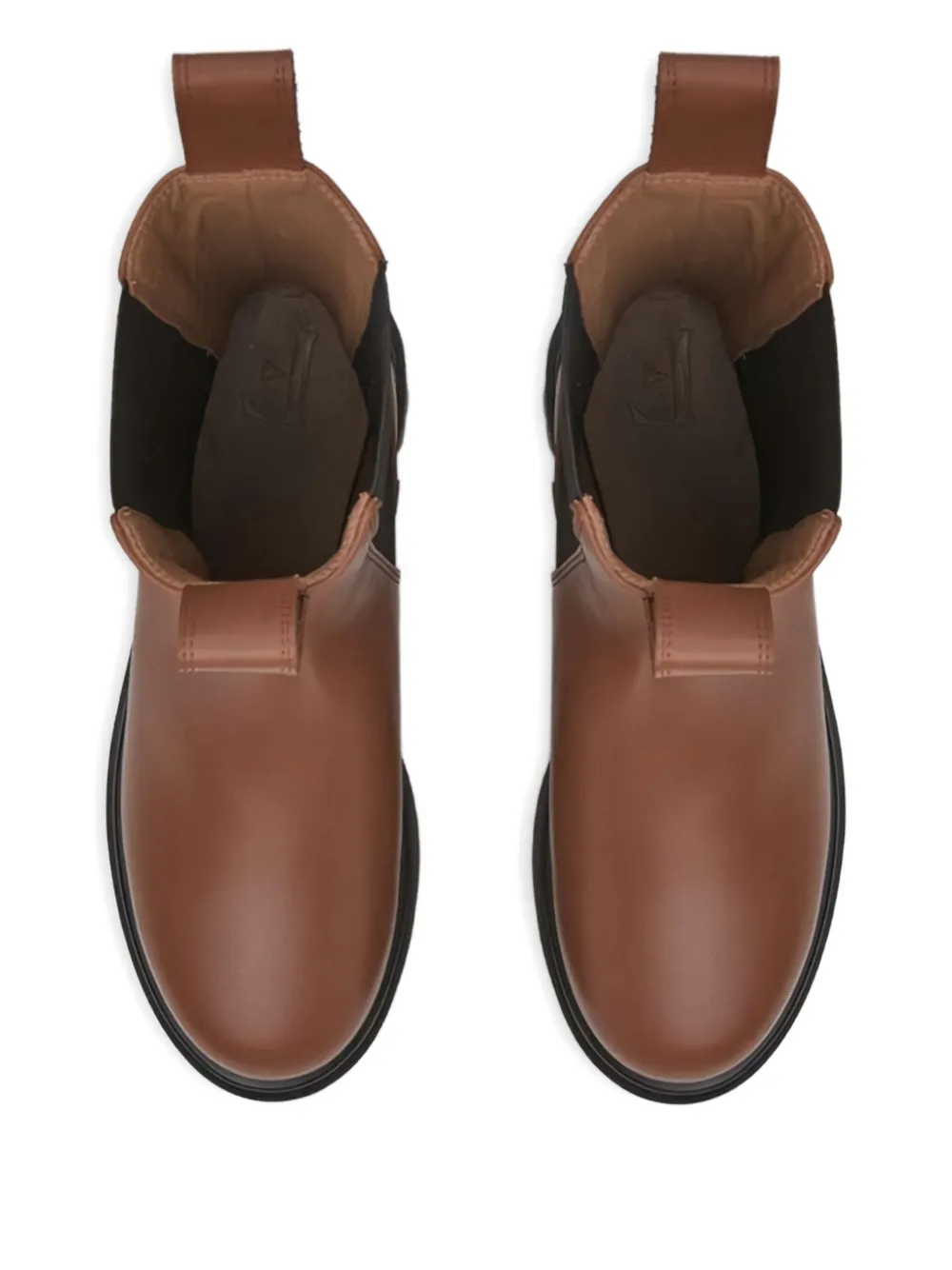 Flattered elastic-panel leather chelsea boots Brown
