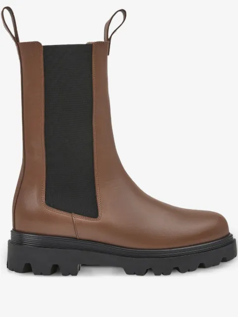 Flattered elastic-panel leather chelsea boots