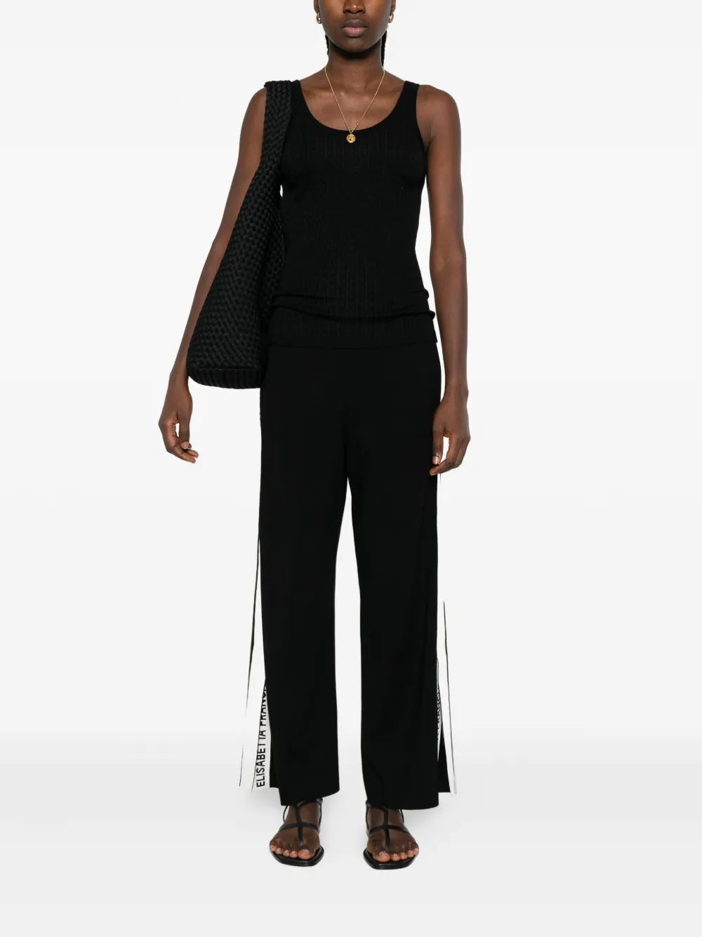 Elisabetta Franchi Broek met logo - Zwart