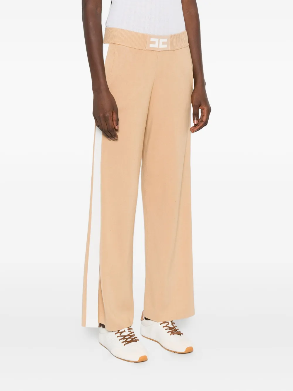 Elisabetta Franchi Broek met logo Beige