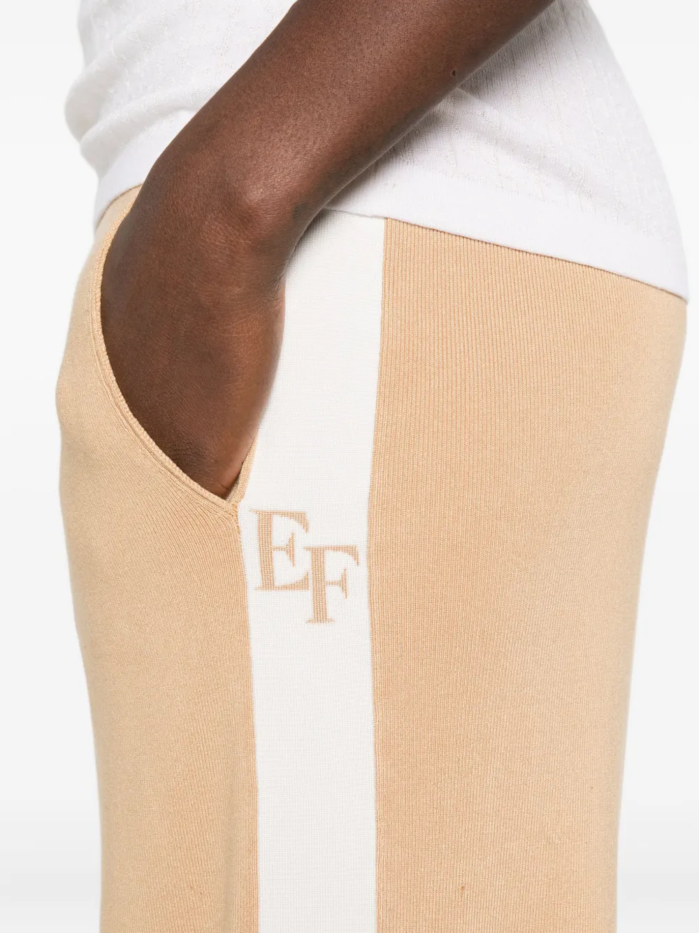 Elisabetta Franchi Broek met logo Beige