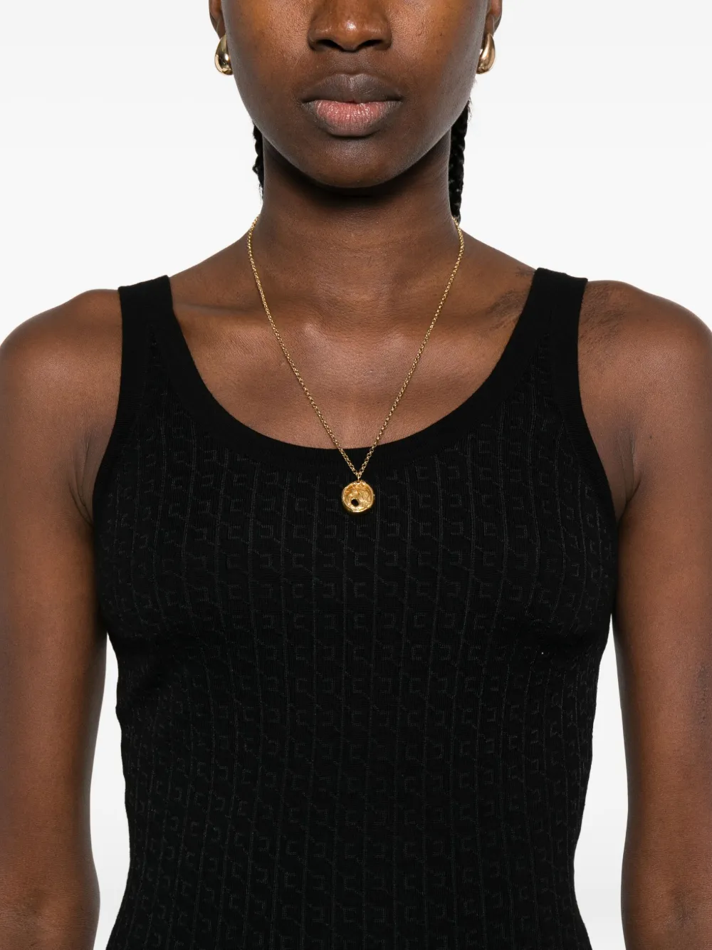Elisabetta Franchi Tanktop met textuur Zwart