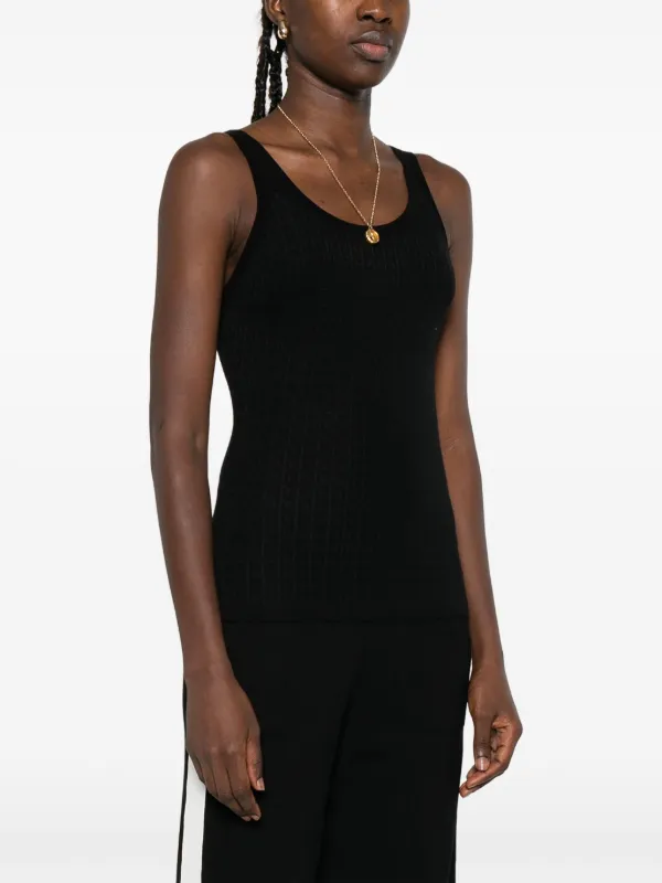 トップス Elisabetta Franchi Elisabetta Franchi Textured Tank Top | Black | FARFETCH GE