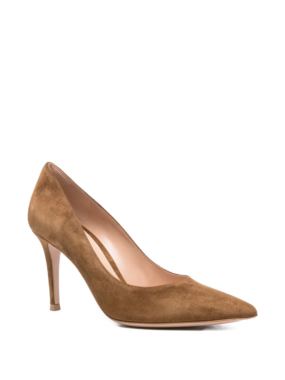 Gianvito Rossi 85mm Pointed-toe Stiletto Pumps In Brown
