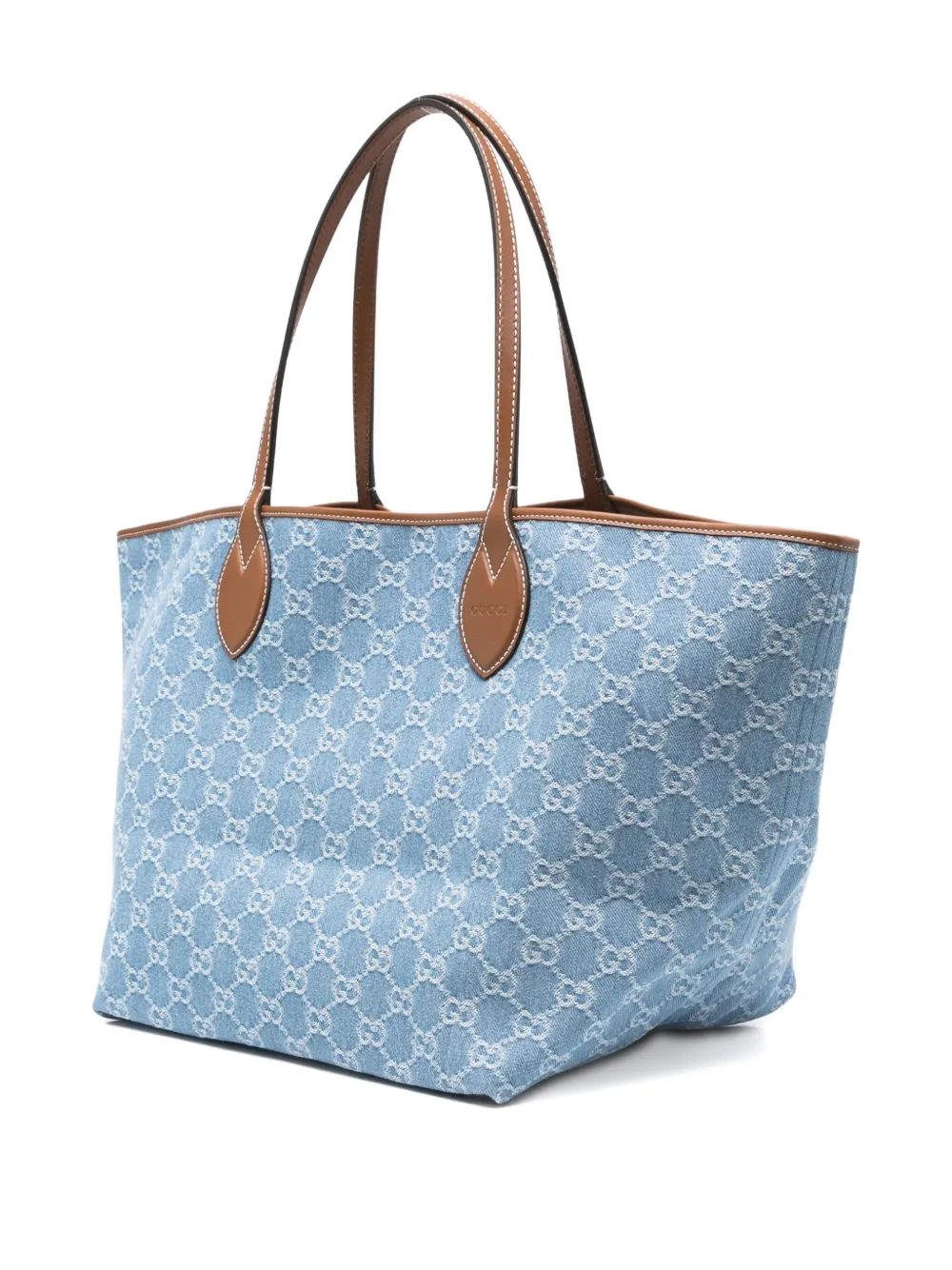 Gucci Totissima monogram-pattern denim tote bag Blauw