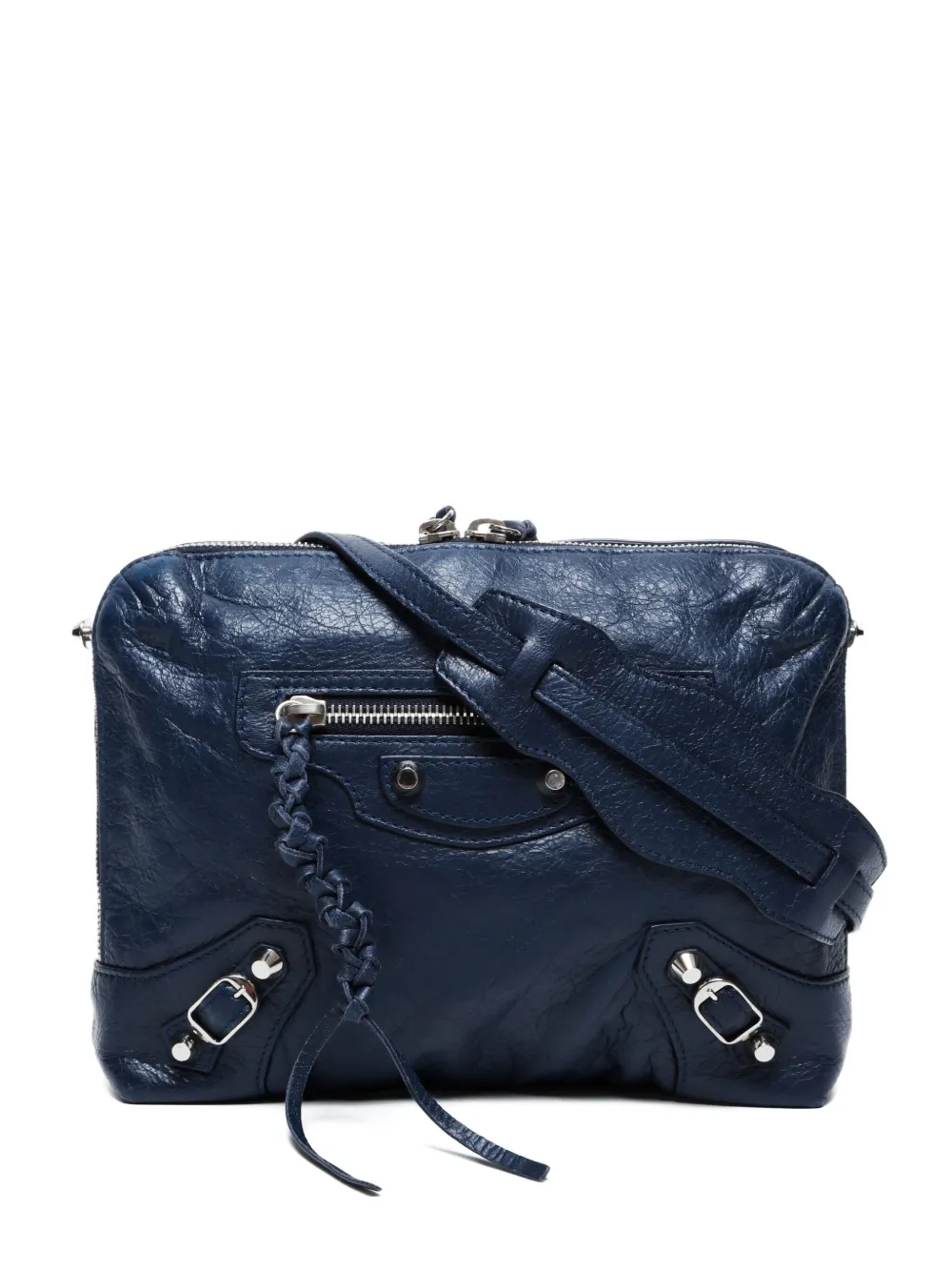 Pre-owned Balenciaga 2000-2020 Motocross Classic Reporter Crossbody Bag In Blue