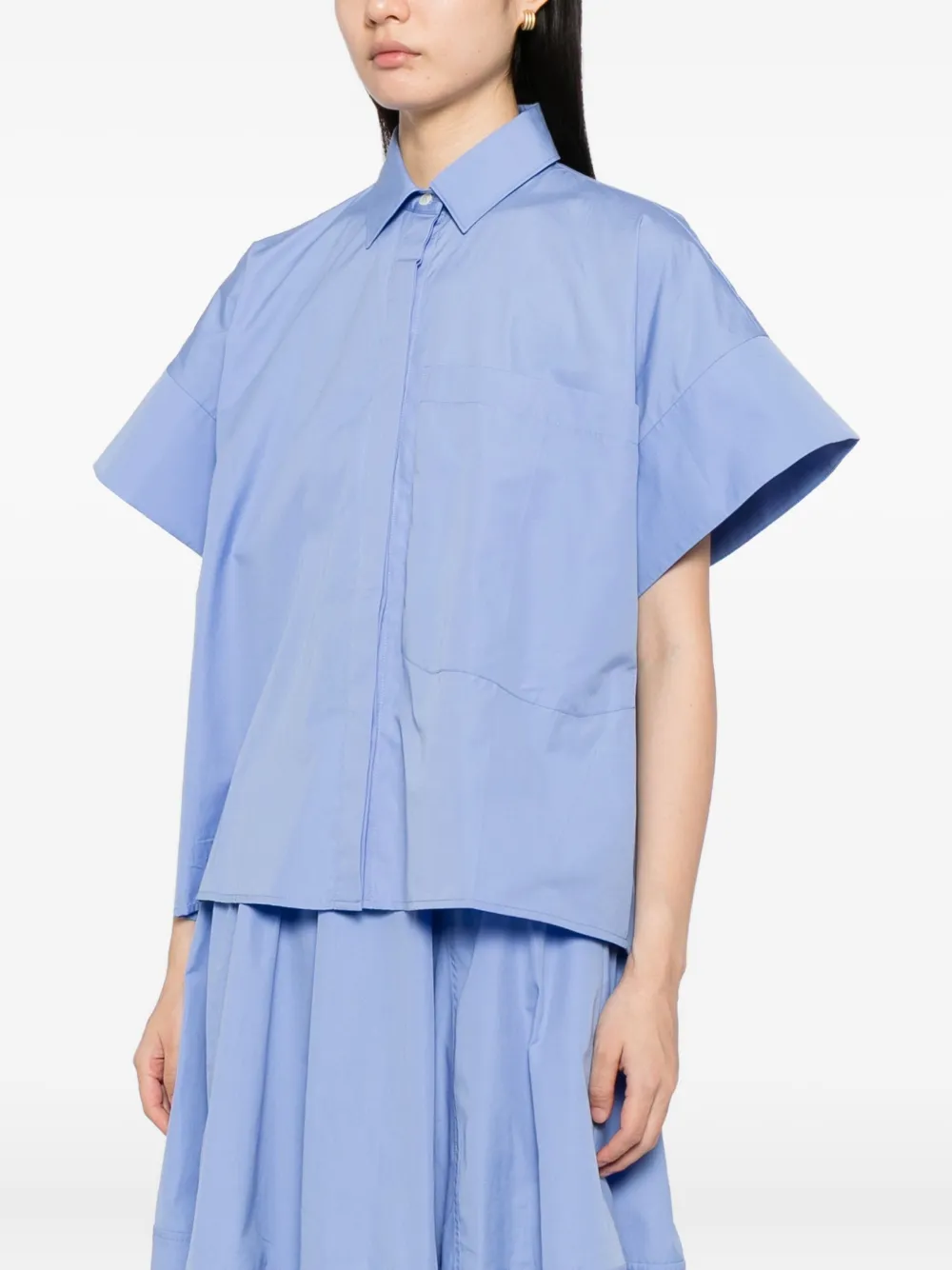  Co Collection Boxy Cotton Shirt - Blue 