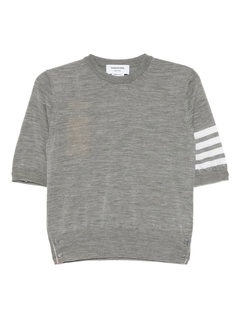 Thom Browne RWB-stripe knitted T-shirt | Grey | Image 1