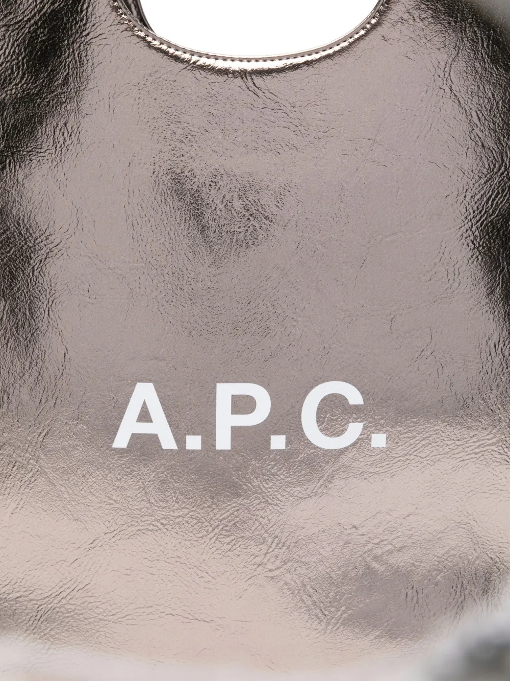A.P.C. Kleine Ninon metallic shopper met logo Zilver