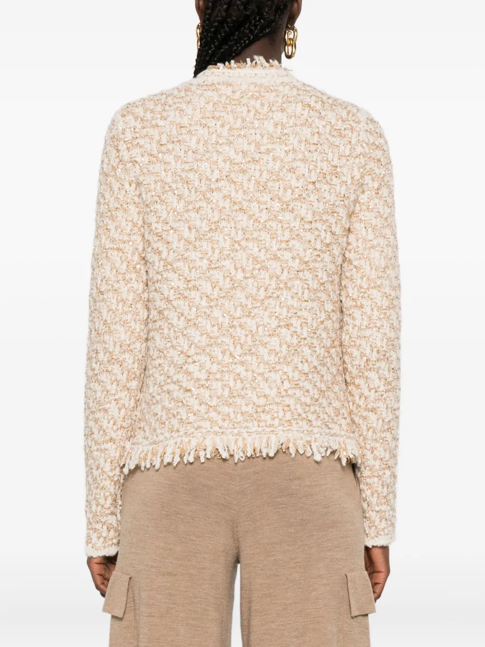 Fabiana Filippi frayed-edge tweed jacket Beige