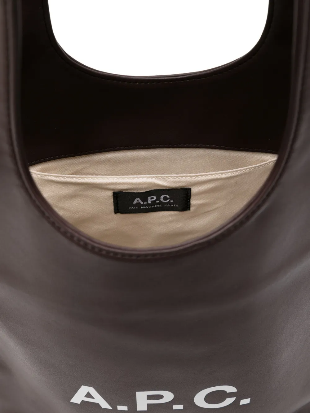 A.P.C. Kleine Ninon shopper met logo Bruin