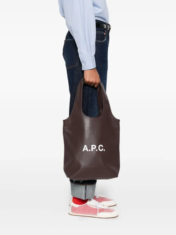 A.P.C. Small Ninon Logo Tote Bag | Brown | FARFETCH