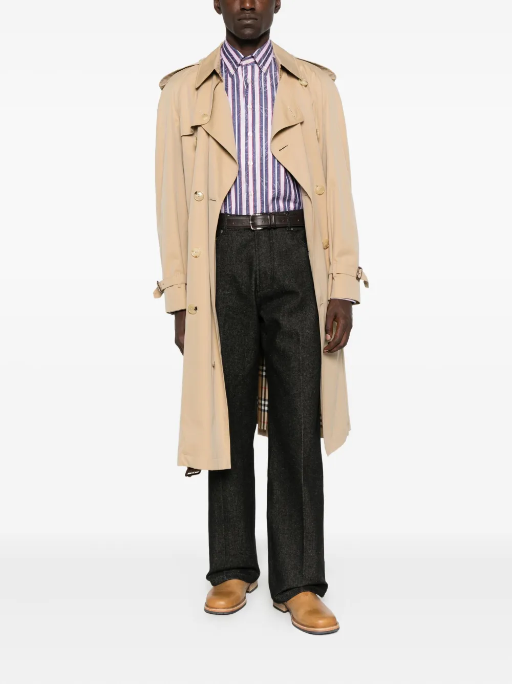 ETRO striped floral shirt - Blauw