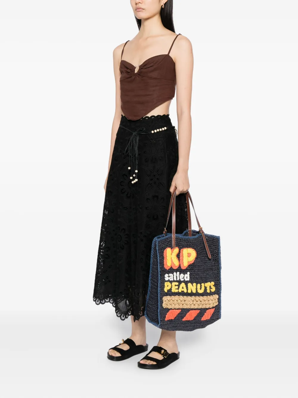 Anya Hindmarch Shopper met logopatch - Blauw