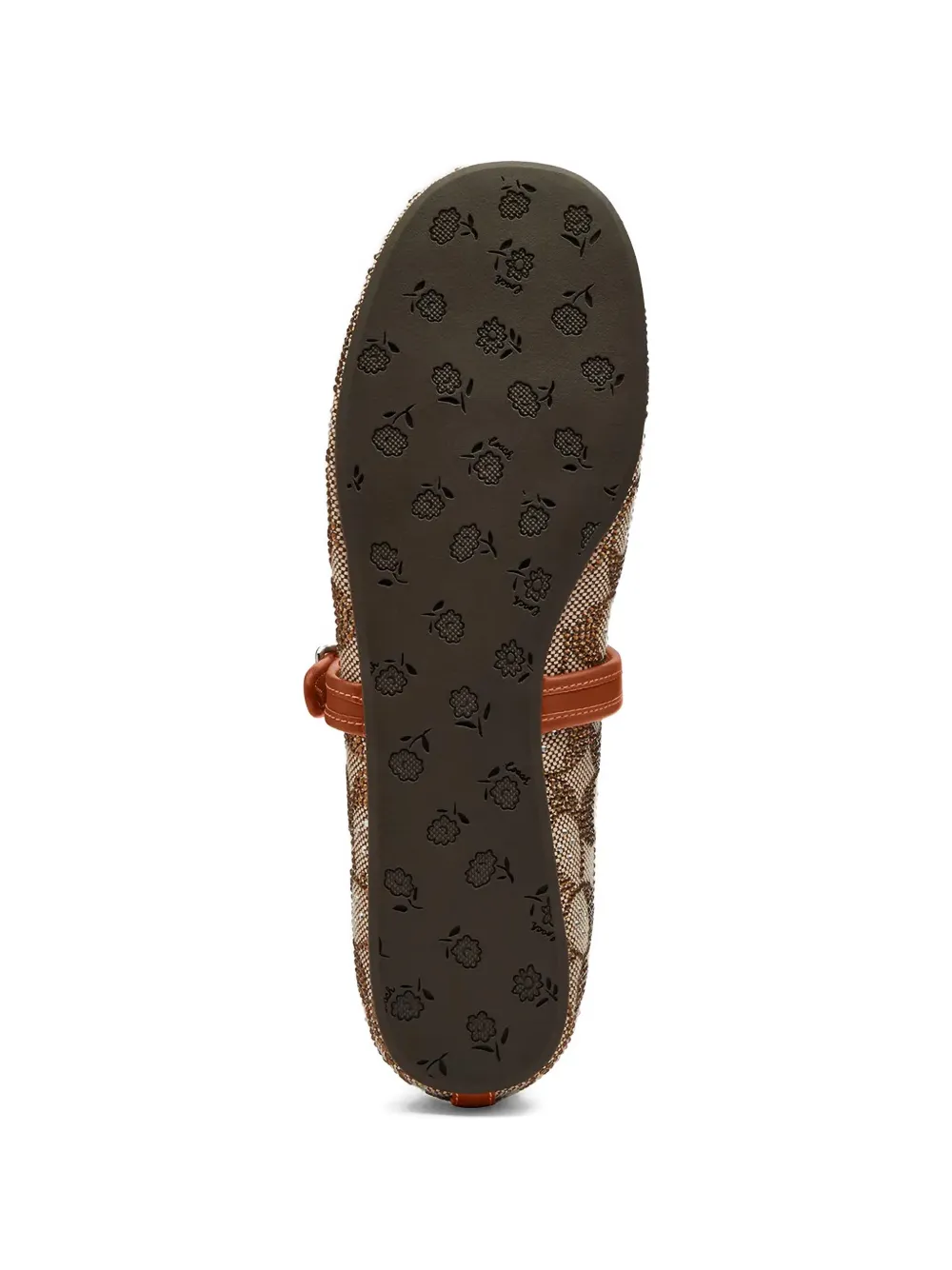 Coach Mary Jane buckle pattern ballet flats Beige