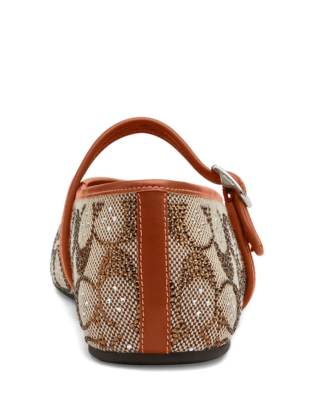 Coach Mary Jane buckle pattern ballet flats Beige