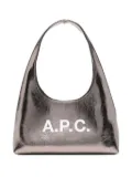 A.P.C. small metallic logo shoulder bag - Silver