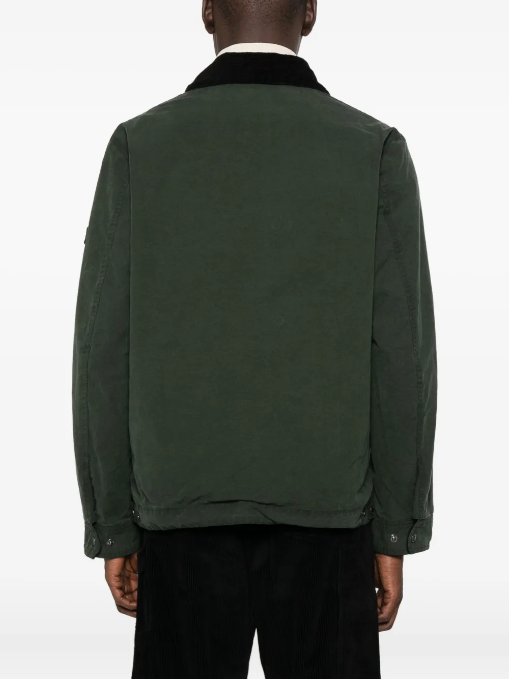 Barbour Jack met ribfluwelen kraag en klepzak Groen