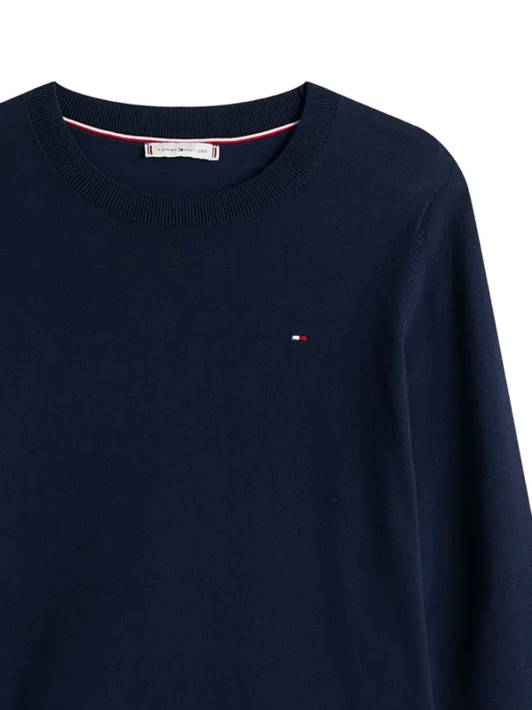 Tommy Hilfiger crew-neck cotton-blend Sweater Blue FARFETCH GE