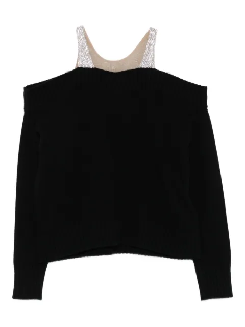 Giuseppe Di Morabito crystal-embellished off-shoulder jumper