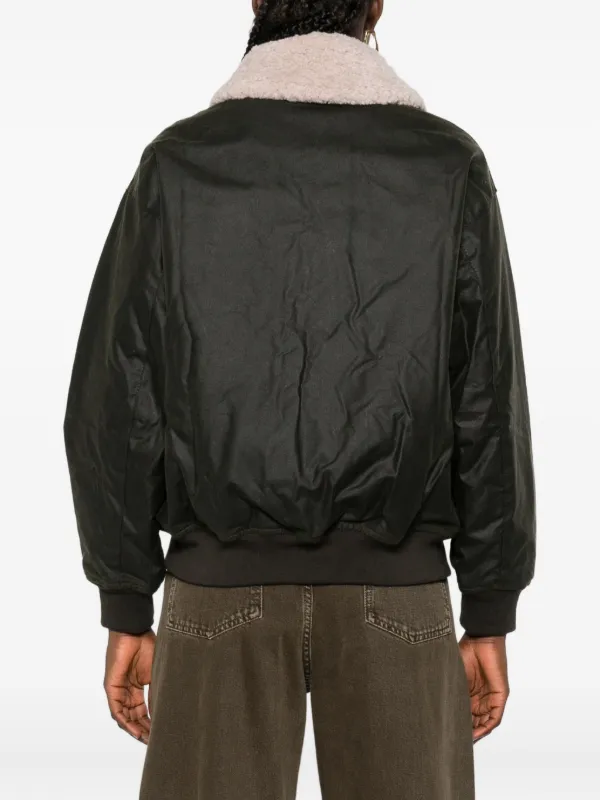 Barbour shearling-collar zip-front Jacket | Brown | FARFETCH