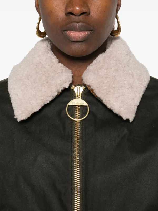 Barbour shearling-collar zip-front Jacket | Brown | FARFETCH Barbour shearling-collar zip-front Jacket | Brown | FARFETCH