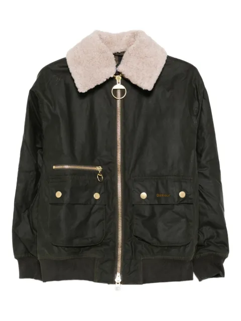 Barbour shearling-collar zip-front jacket